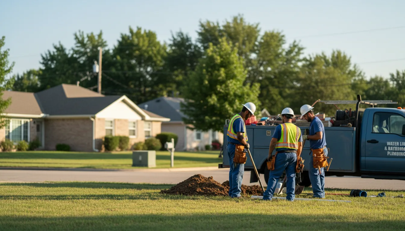 Residential water line and bathroom plumbing service in Wheeling, MO
